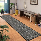 Dark Grey Washable 2x10 Hallway Runner Rug - Image 3