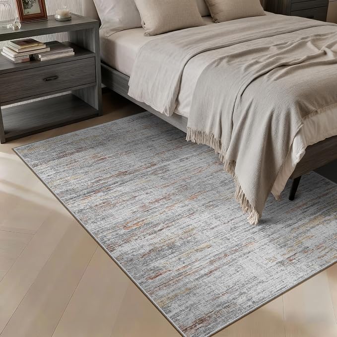 4x6 Rug - Stain Resistant Abstract Washable Rugs, Anti Slip Area Rugs - Image 7
