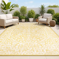 JONATHAN Y Boho Medallion Indoor Outdoor Area Rug 55X36.5 Yellow/Cream by JONATHANY