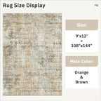 Soalmost 9x12 Area Rugs for Living Room, Non-Slip Machine Washable Vintage Rugs - Image 5
