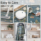 Soalmost Cat 3x5 Area Rugs for Entryway, Machine Washable Animal Floral Accent - Image 7