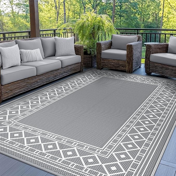 GENIMO Outdoor Rug Waterproof for Patio Decor, Camping Mats for Outdoor Decor by GENIMO