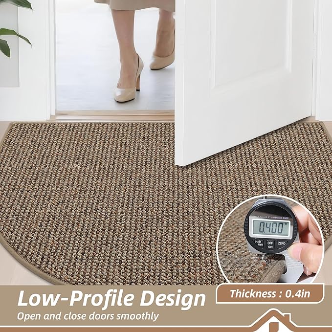 BEQHAUSE Dirt Trapper Door Mat 26" x 40" Half Circle Non-Slip Washable Doormats - Image 5