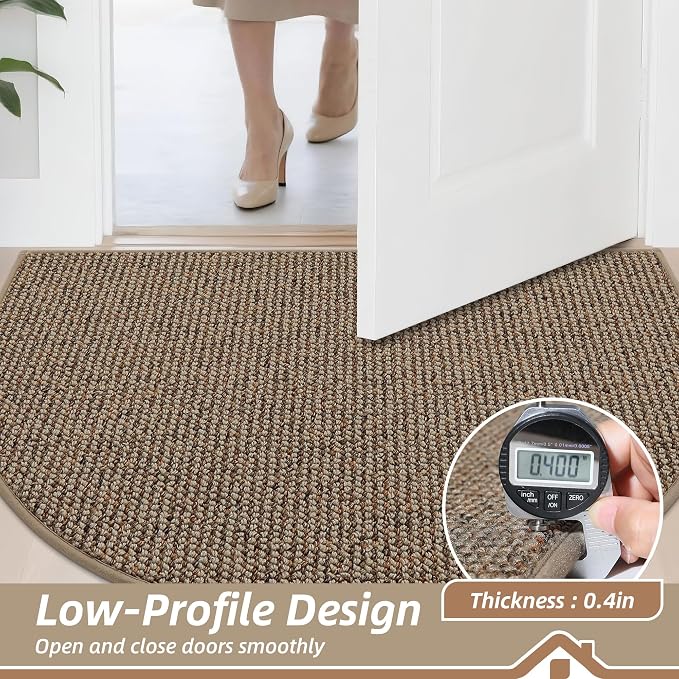 BEQHAUSE Dirt Trapper Door Mat 48" x 72" Half Circle Non Slip Washable Doormats - Image 6