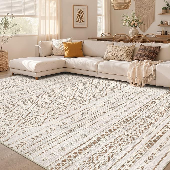 Nakagishi Area Rug Living Room Rugs: 10x12 Large Soft Machine Washable Boho by NakagishiAreaRug