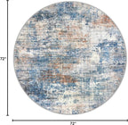 IOHOUZE Abstract Round Area Rug 6 Ft Washable Circle Rugs Large Round Rug Non - Image 2