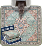 Hompet Cat Litter Mat 2 Pack, 36x36 Large Machine Washable Trapping Mats by Hompet