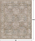 Hazo Haus Vintage Moss Green Living Room Rug, Neutral Taupe 8x10 Washable Area - Image 2