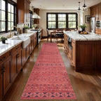 SERISSA Hallway Runner Rug, 2x10 Washable Non-Slip Red Ochre Runners - Image 2