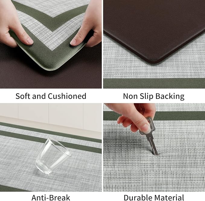 Mattitude Kitchen Mats Set of 2 Cushioned Anti-Fatigue Non-Skid Rug Sets - Image 6