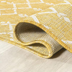 JONATHAN Y Moroccan Geometric Indoor Outdoor Area Rug 4X6 Yellow/Cream - Image 5