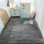 Ophanie Area Rugs for Living Room Bedroom, Washable Non-Slip Fluffy Soft Grey - Image 2