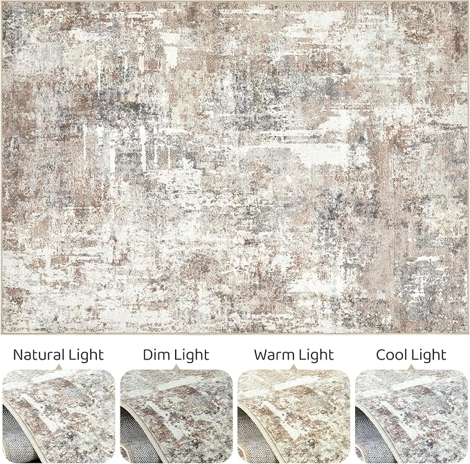 12x18 Rug Living Room: Washable Extra Large Abstract Modern Soft Area Rug Stain - Image 9
