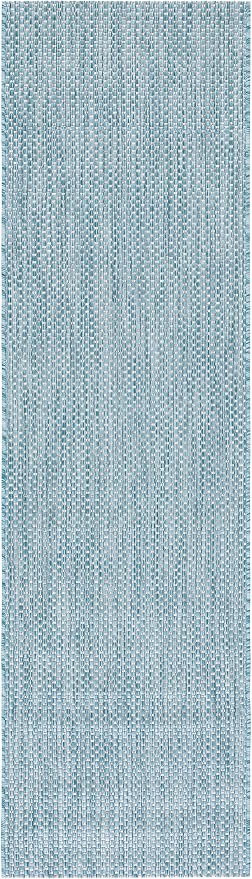 SAFAVIEH Courtyard Collection 2'3" x 10' Aqua/Grey CY8521 Indoor/ Outdoor - Image 3