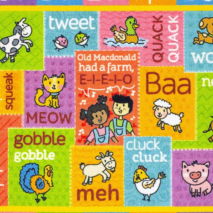 KC Cubs 8x10 ABC Alphabet Animal Sounds Rug – Educational Non-Slip Carpet Play - Image 3