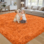 8x10 Area Rug for Living Room:Ultra Soft Fluffy Shag Brown Rugs, Large Fuzzy - Image 4