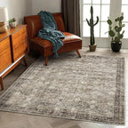 CHAMPLANT Washable Area Rug 4'x6' Vintage Traditional Floor Cover Foldable Thin - Image 2