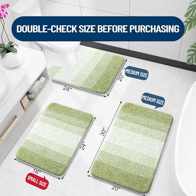 OLANLY Bathroom Runner Rugs Mat 47x24, Extra Soft Absorbent Microfiber Bath Rugs - Image 2