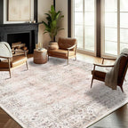 CHAMPLANT Washable Area Rug 8'x10' Retro Boho Design Non-Shedding Non-Slip Easy by CHAMPLANT