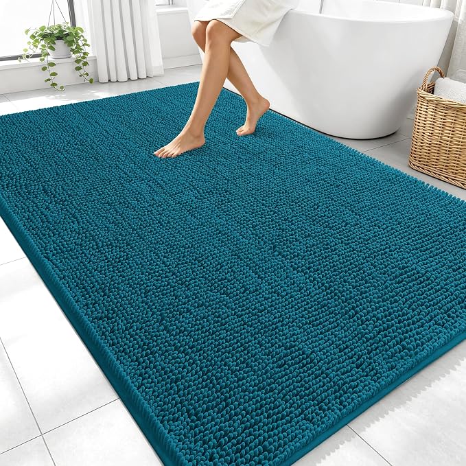 OLANLY Large Bathroom Rugs 70x46, Extra Soft Absorbent Chenille Bath Rugs by OLANLY
