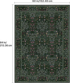 GENIMO 5x7 Area Rug for Living Room, Washable Vintage Floral Low-Pile Non-Slip - Image 2