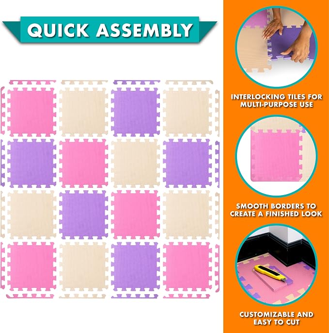 ProSource Baby Play Mat, Soft Foam Floor Tiles - Image 6