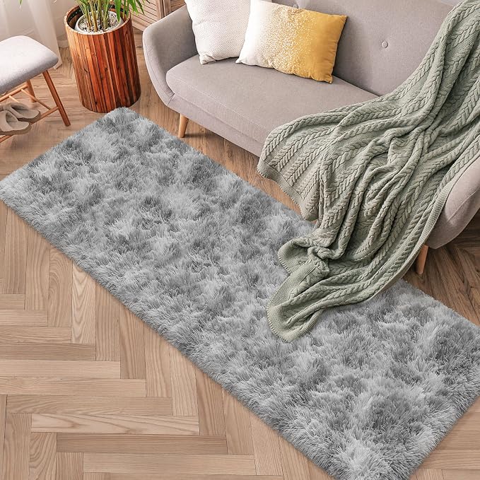 2x6 Grey Runner Rug for Bedroom, Soft Fluffy Runner Area Rug for Living Room - Image 7