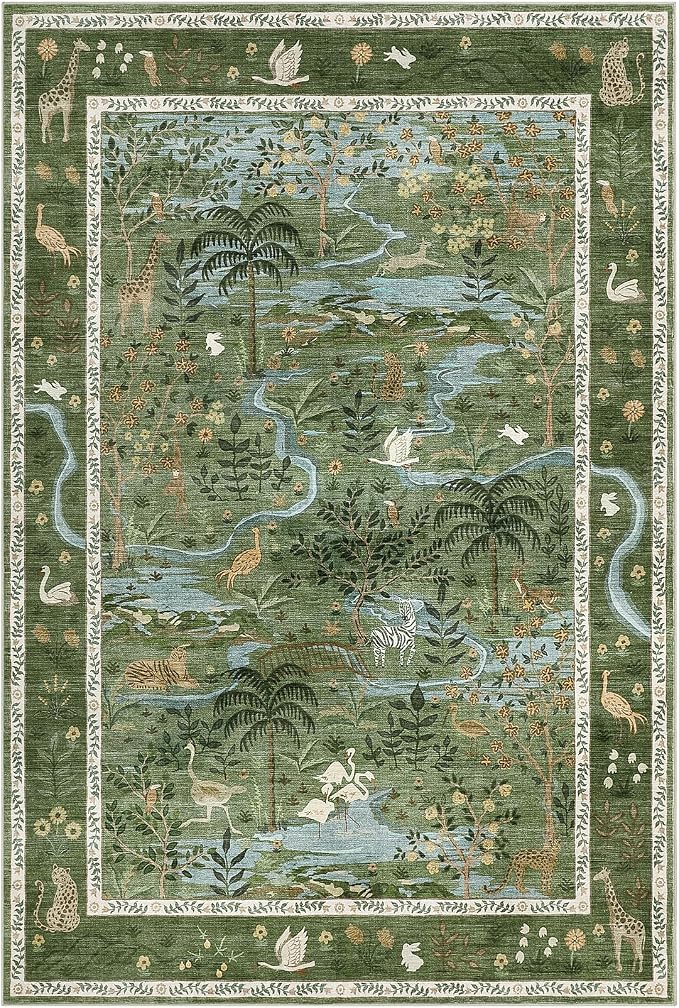 Jungle Animal Print 3x5 Washable Rug - Image 4