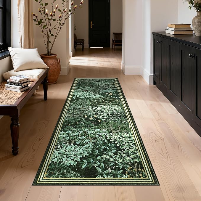 GarveeHome Forest Runner Rug, Botanical Low Pile Non Slip Stain Resistance - Image 3
