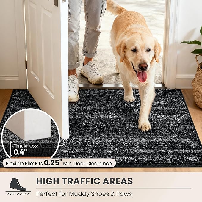 PURRUGS Dirt Trapping Door Mat 34" x 59", Non-Slip Machine Washable Entry Rug - Image 6