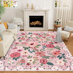 DUKINO 5x7 Area Rug, Nursery Floral Rugs by DUKINO