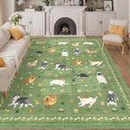 DUKINO 8x10 Area Rug, Non Slip Washable Animal Dog Rug by DUKINO