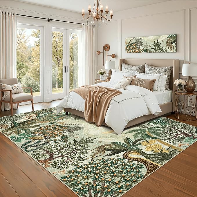 GarveeHome Area Rugs 8x10 for Living Room, Jungle Animal Large Washable Rug - Image 7