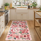 DUKINO 3x5 Area Rug, Floral Non-Slip Indoor Washable Rug - Image 5