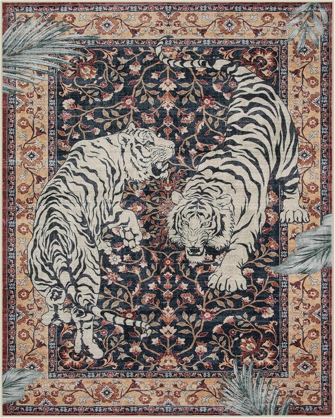 Moynesa Tiger Washable Area Rugs 8x10, Large Boho Rugs - Image 3