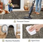 Kitchen Rug Set of 3 Washable Brown Vintage Kitchen Mats - Image 8