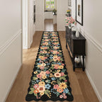 DUKINO 2.6x12 Runner Rug for Hallway, Non Slip Floral Washable Kitchen Rug - Image 3