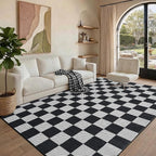 GarveeHome Checkered Dark 3x5 Washable Rug Geometric Diamond Dot Modern Soft - Image 3