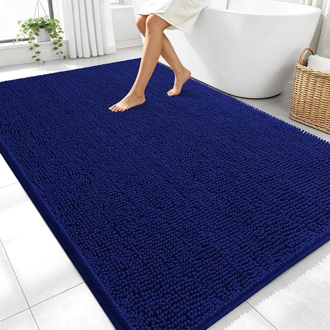 OLANLY Large Bathroom Rugs 70x46, Extra Soft Absorbent Chenille Bath Rugs by OLANLY