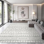 Miukiki 9x12 Area Rug for Living Room Moroccan Washable Rugs Non Slip Indoor - Image 5