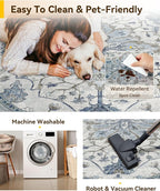 RELEANY Area Rugs Round 7ft Washable Non-Slip, Floral Vintage Distress - Image 5