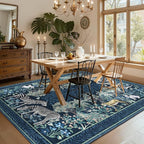 GarveeHome Zebra Teal Washable Rugs 5x7 - Image 3