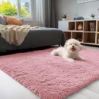 OLANLY 3x5 Machine Washable Small Bedside Rug, Soft Fluffy Shaggy Rugs by OLANLY