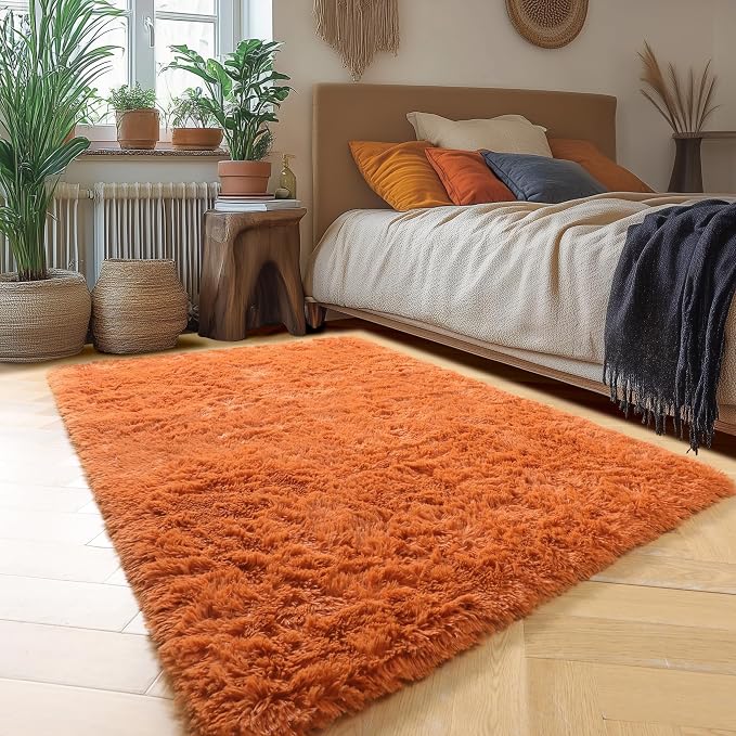 Amdrebio Burnt Orange Area Rugs - Image 3