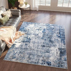 Rugcomf 4x6 Rug Washable Boho Soft Area Rug Abstract Pattern Non-Slip Faux Wool by Rugcomf