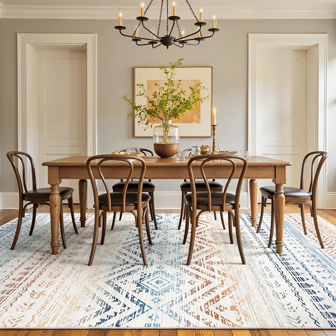 Miukiki 5x7 Area Rug for Living Room Moroccan Washable Rugs Non Slip Indoor - Image 8