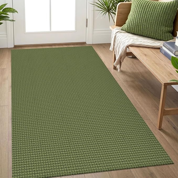 IOHOUZE Washable Area Rug 3x5 Non Slip Rubber Backed Woven Rugs by iOhouze