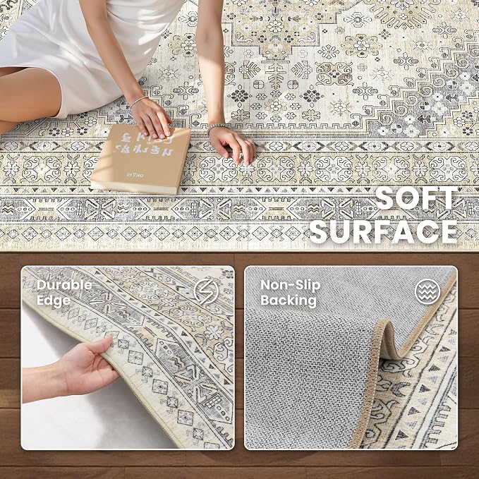 zesthome 3x5 Rug Ultra Soft Washable Rug, Non Slip Area Rug Indoor Entrance - Image 6