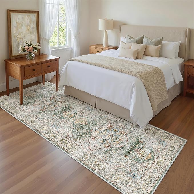 Madane Runner Rug 2'6''x8' Kitchen Runner, Hallway Runner Printed Vintage - Image 8
