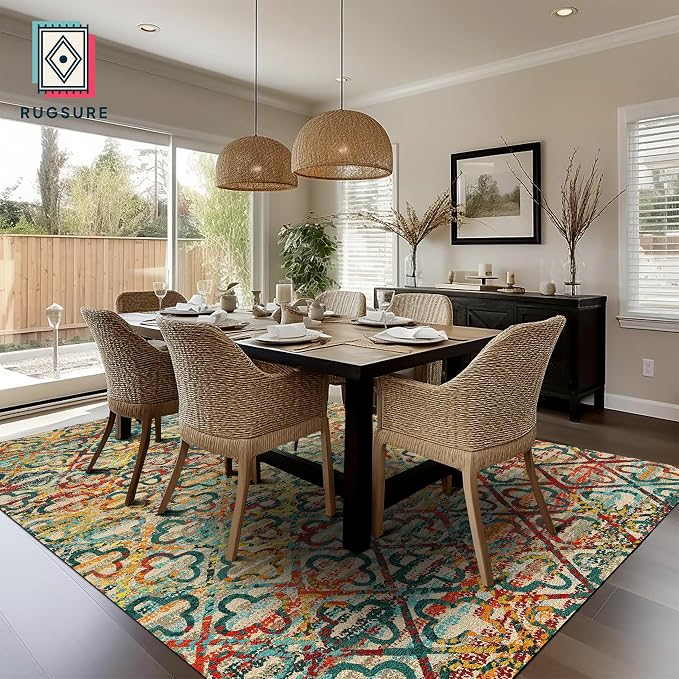 RUGSURE Washable Area Rugs, Pet & Child Friendly, Vibrant Colors Rugs - Image 4